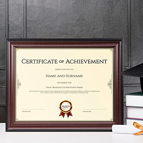 Memory Island 8.5x11 Document frames,Real Glass Fronts, 4 Pack Certificate Frames for Wall Or Tabletop Display,Diploma Frames For Degree Award,Cherry Wood Grain - Image 5